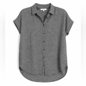 Madewell Black & White Gingham Button-Down Top